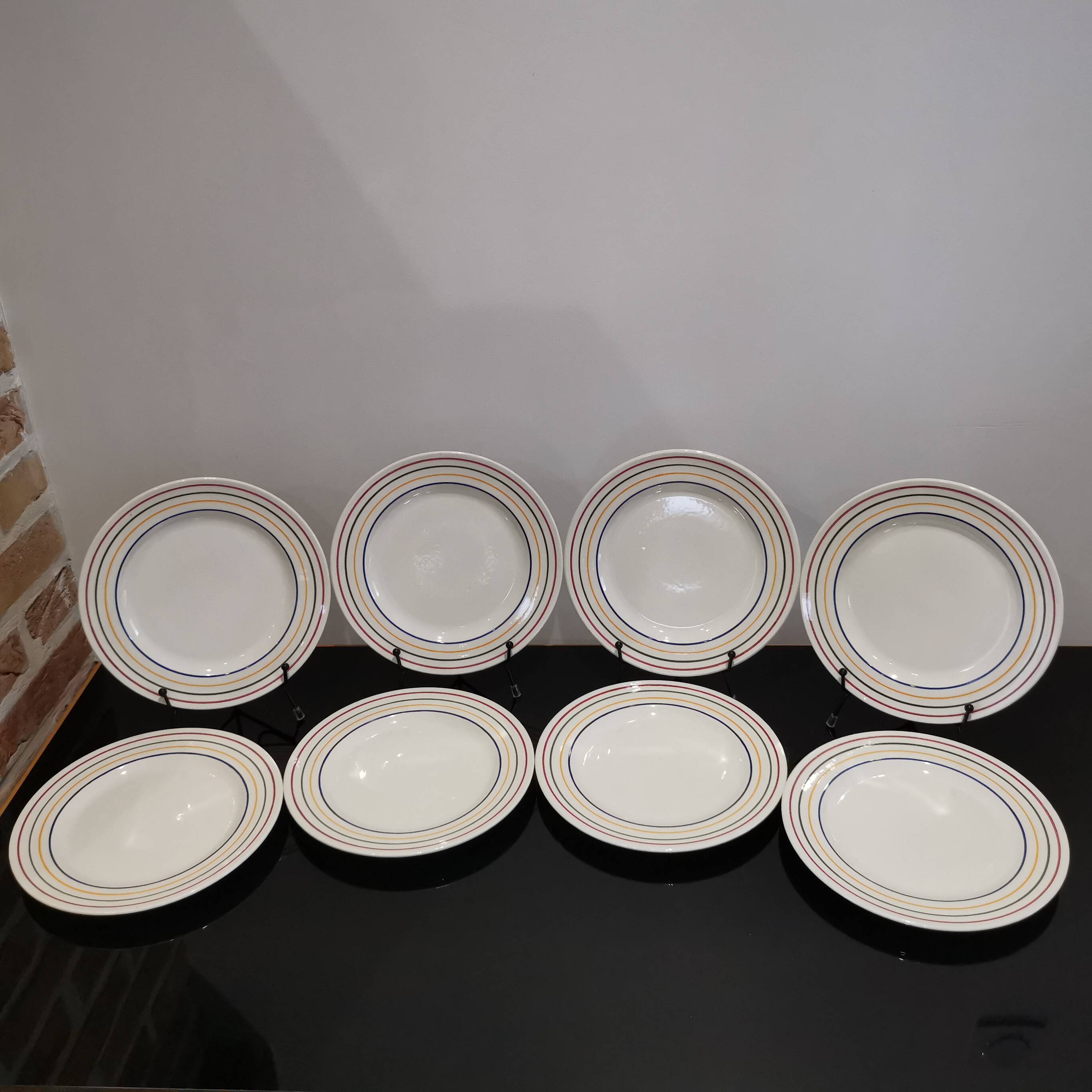 Série de 8 assiettes  à dessert Primula faïencerie italienne San Marciano Ceramiche