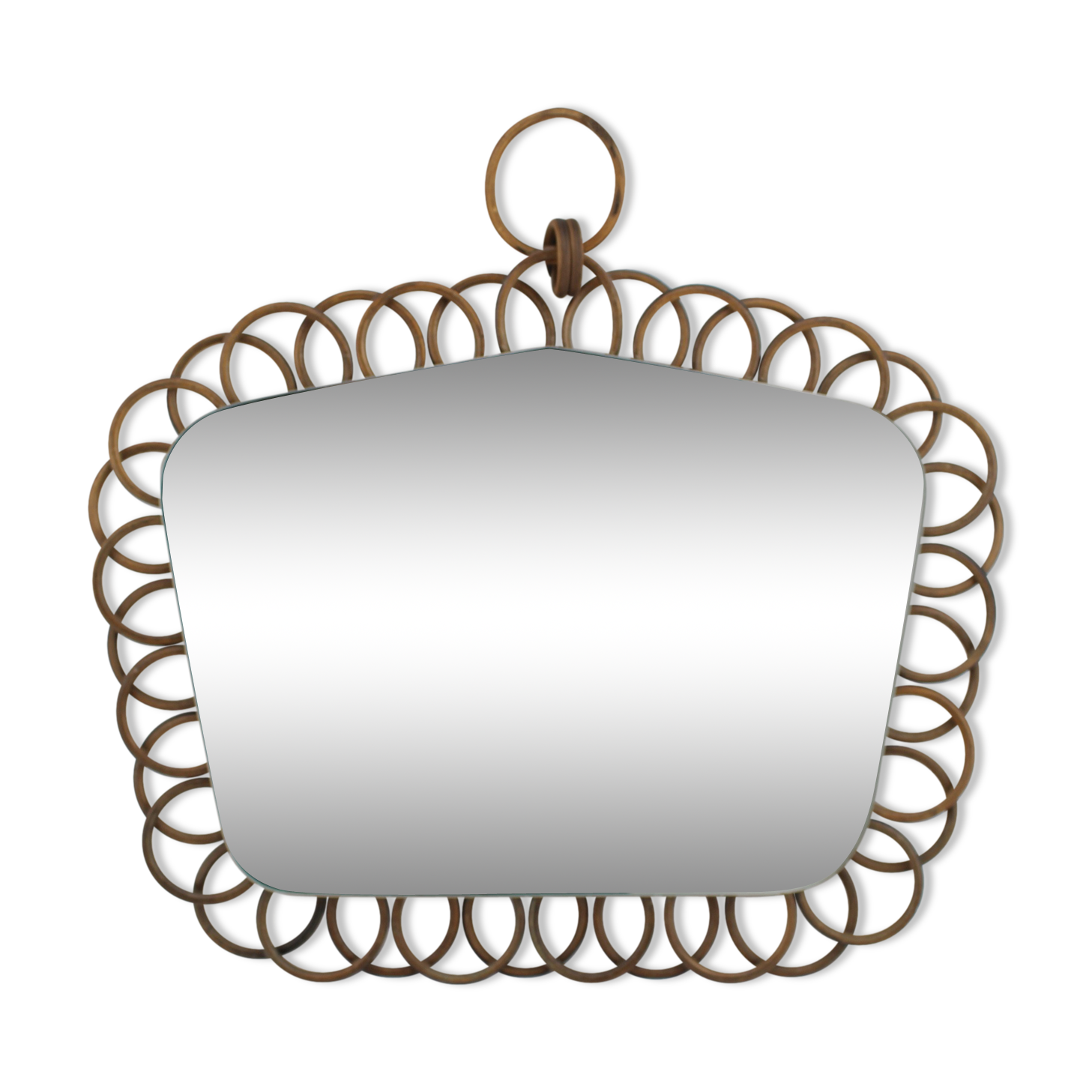 Vintage rattan mirror 39x40cm