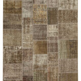 Tapis turc fait à la main 197 cm x 300 cm marron patchwork