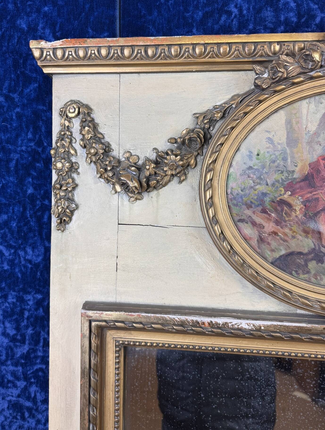 Trumeau style lxvi in lacquered and gilded wood