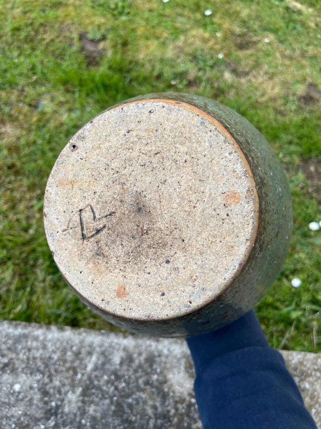 Large stoneware vase signed Alain Blanchard vintage