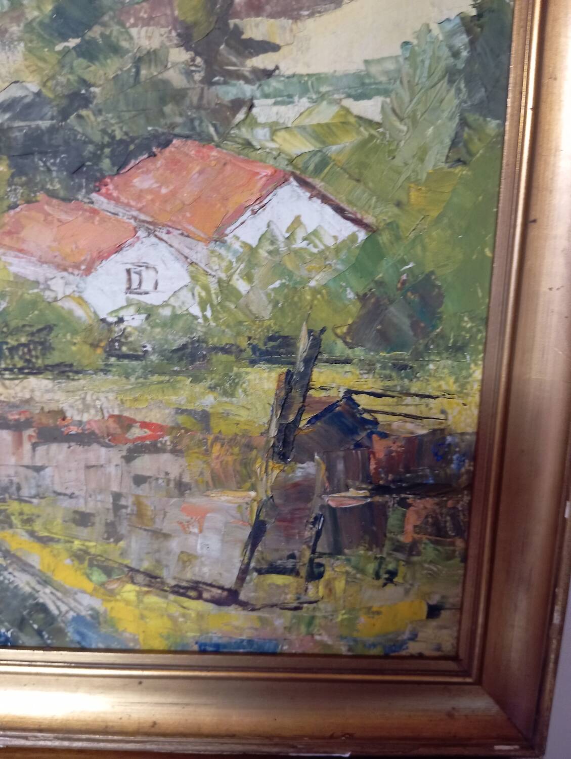 Landscape with knives, signed Charon