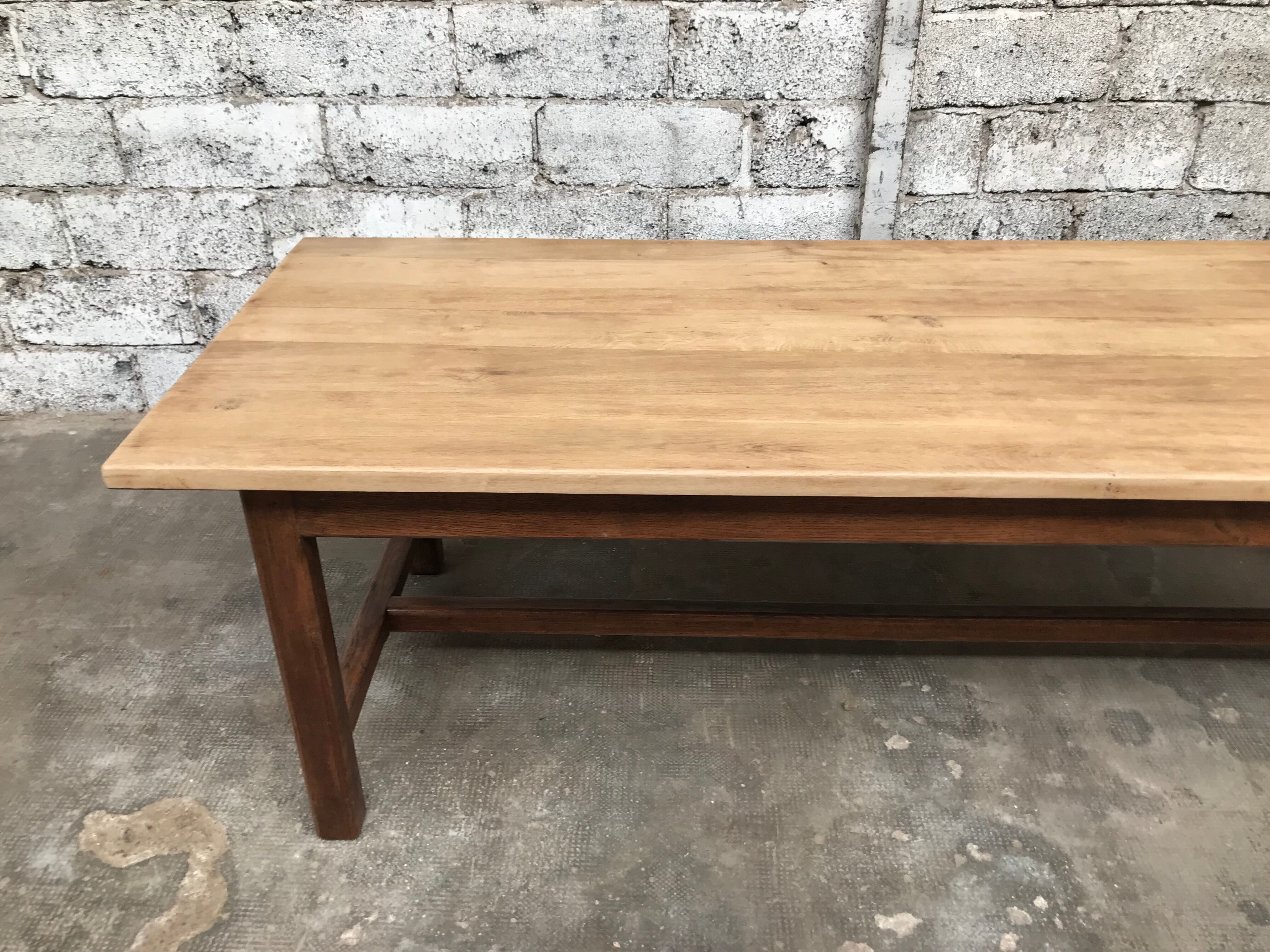 Old oak farm table industrial vintage early twentieth