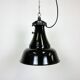 Industrial Black Enamel Bauhaus Pendant Lamp, 1930s