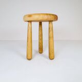 Modern Scandinavian Sculptural Stool, Pine, Sweden, 1970s