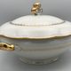 Soup bowl in white porcelain paste and enamels of limoges finish gilding