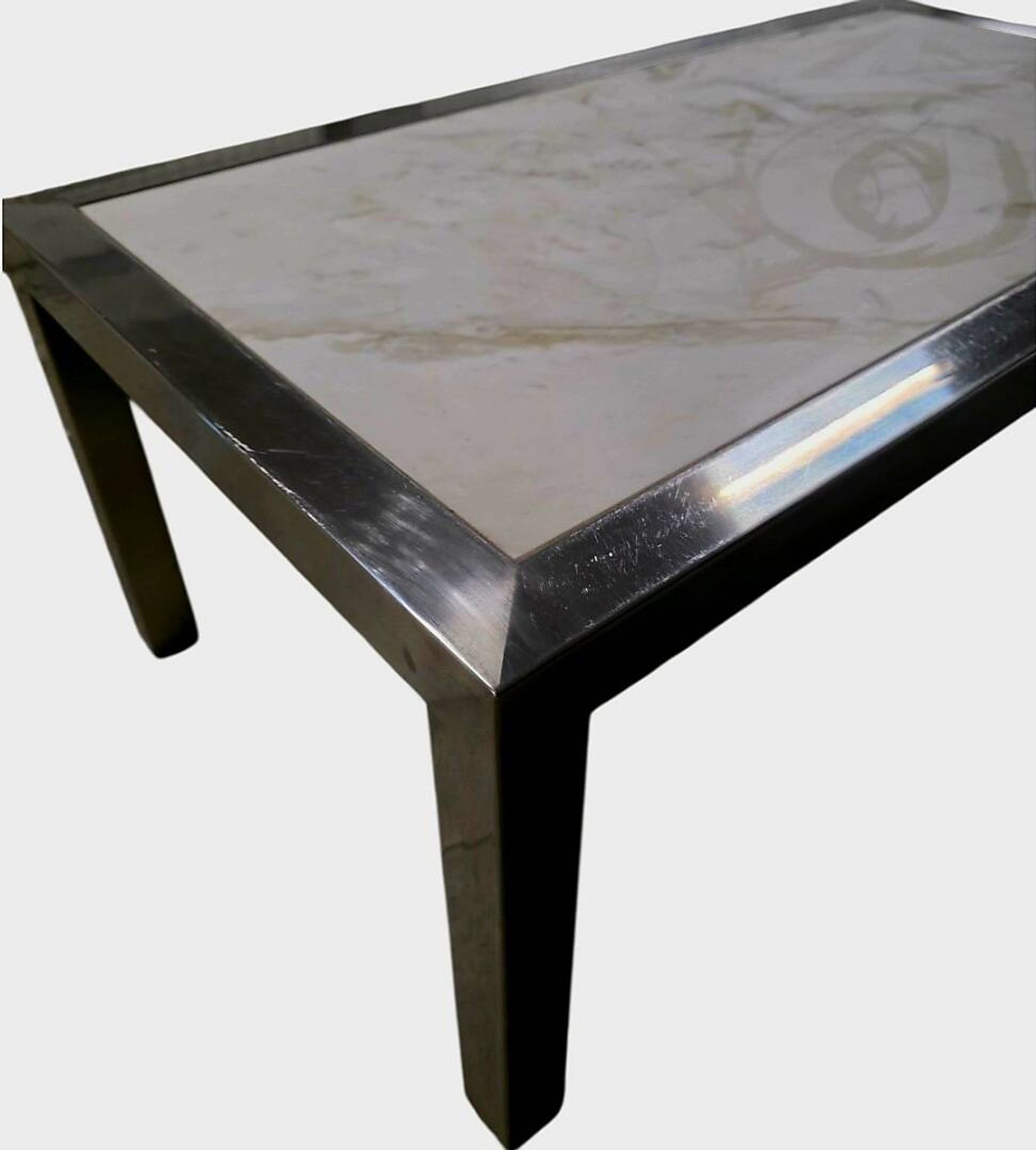 Table basse en marbre blanc – Circa 1970