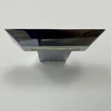 Pair of vintage wall lights, chrome and frosted glass, France, 1980.