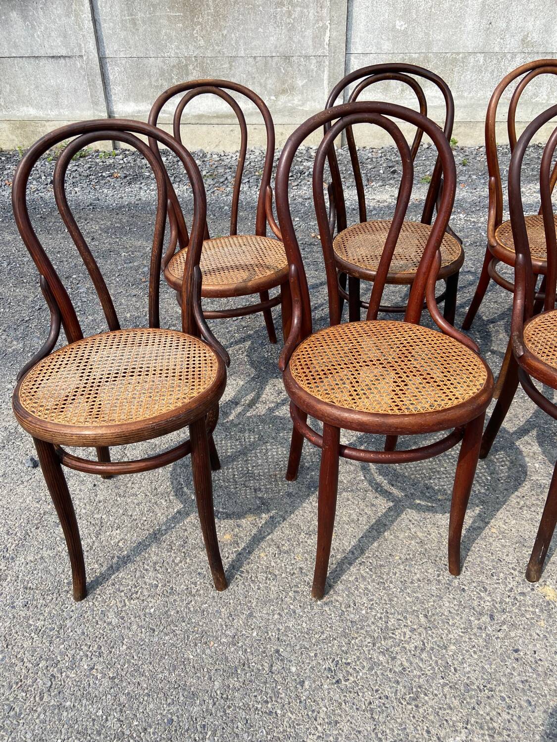 Set of 7 Thonet bistro chairs