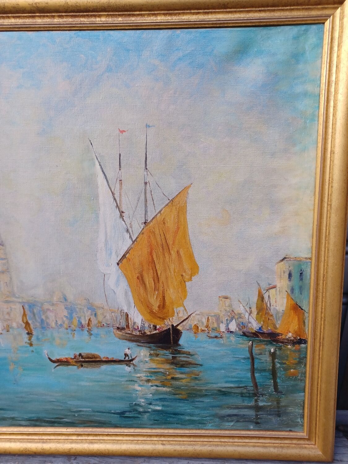 Oil on canvas of Venice, by Ernest Viallate