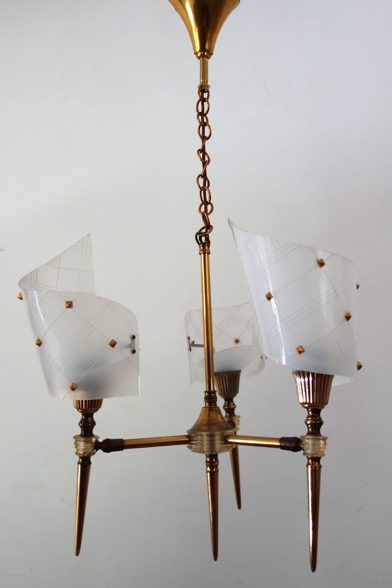 Lustre vintage rockabilly 3 feux années 50