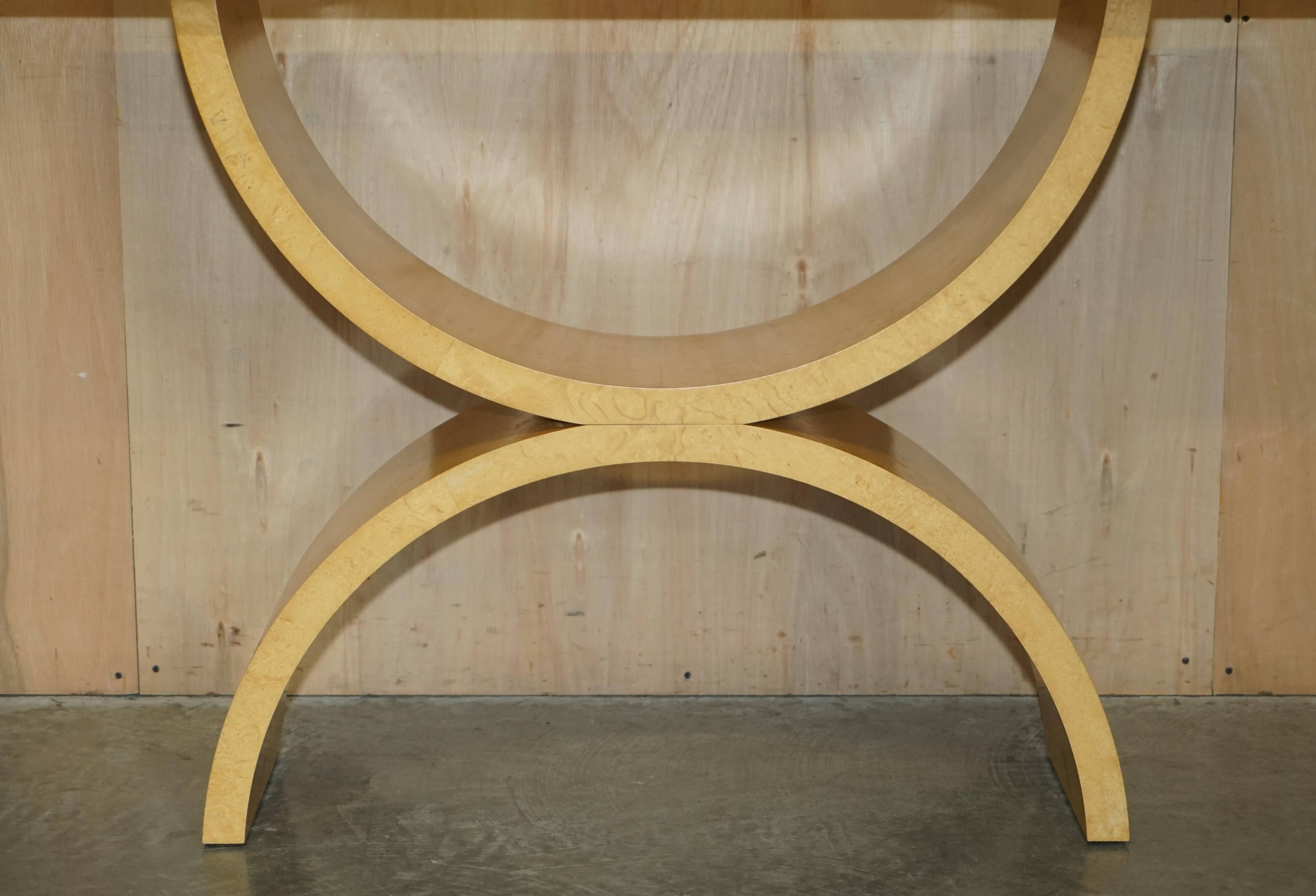 Large console in walnut, satinwood and oak by Andrew Varah.