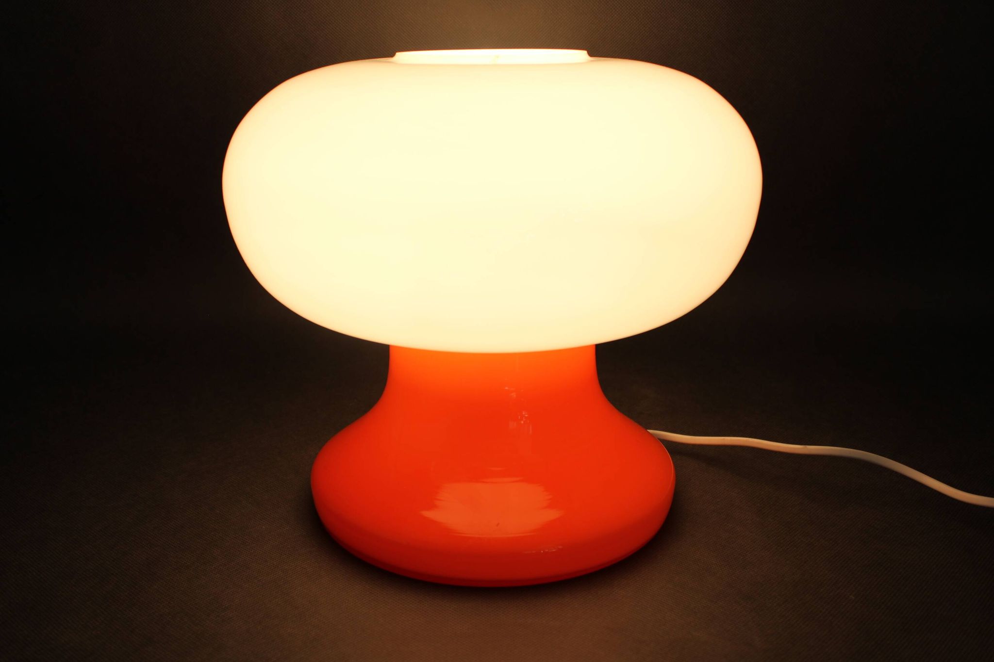 1970s Stepan Tabery Glass Mushroom Table Lamp, Czechoslovakia