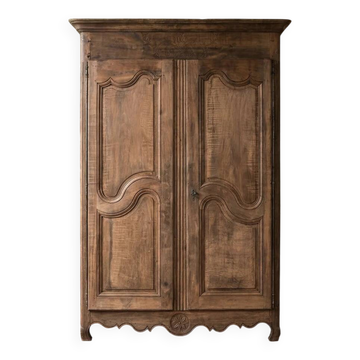Antique French Louis XV rustic wardrobe or cupboard