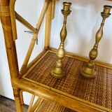 Vintage bamboo rattan shelf bookcase