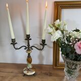 Bronze and onyx chandelier