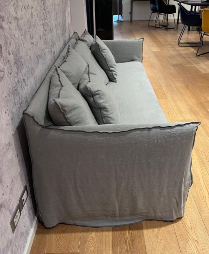4-seater sofa blue grey stitching ghost 12 - gervasoni
