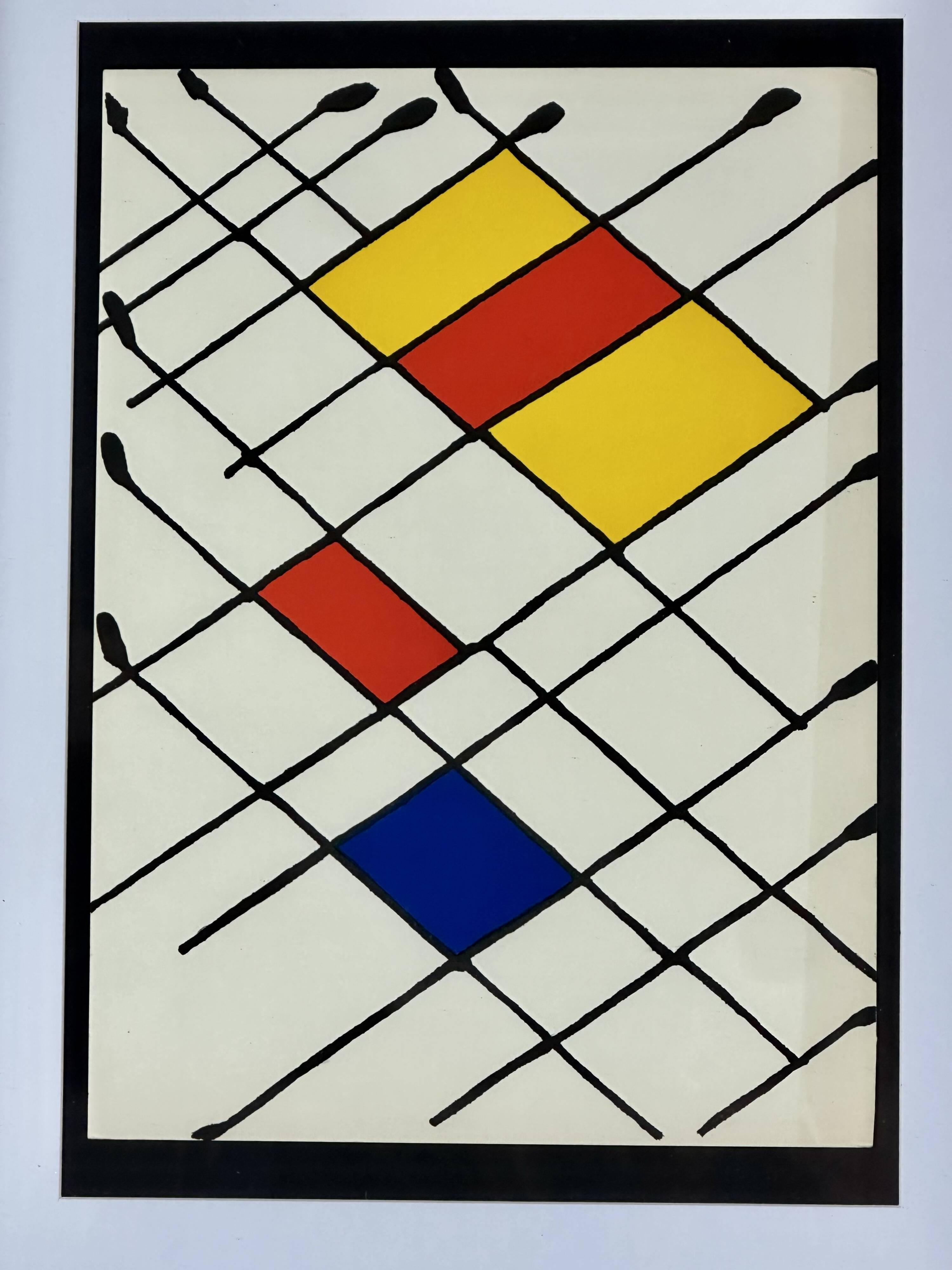 Original lithograph "Checkerboard" by Alexander Calder - Behind the Mirror No. 1