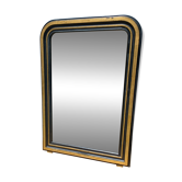 Vintage grand mirror in the 1970s style black and gold 109 x 79 cm