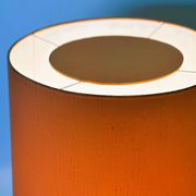 Midcentury Ceramic Danish Table lamp with Orange Shade, 1970s. Denmark