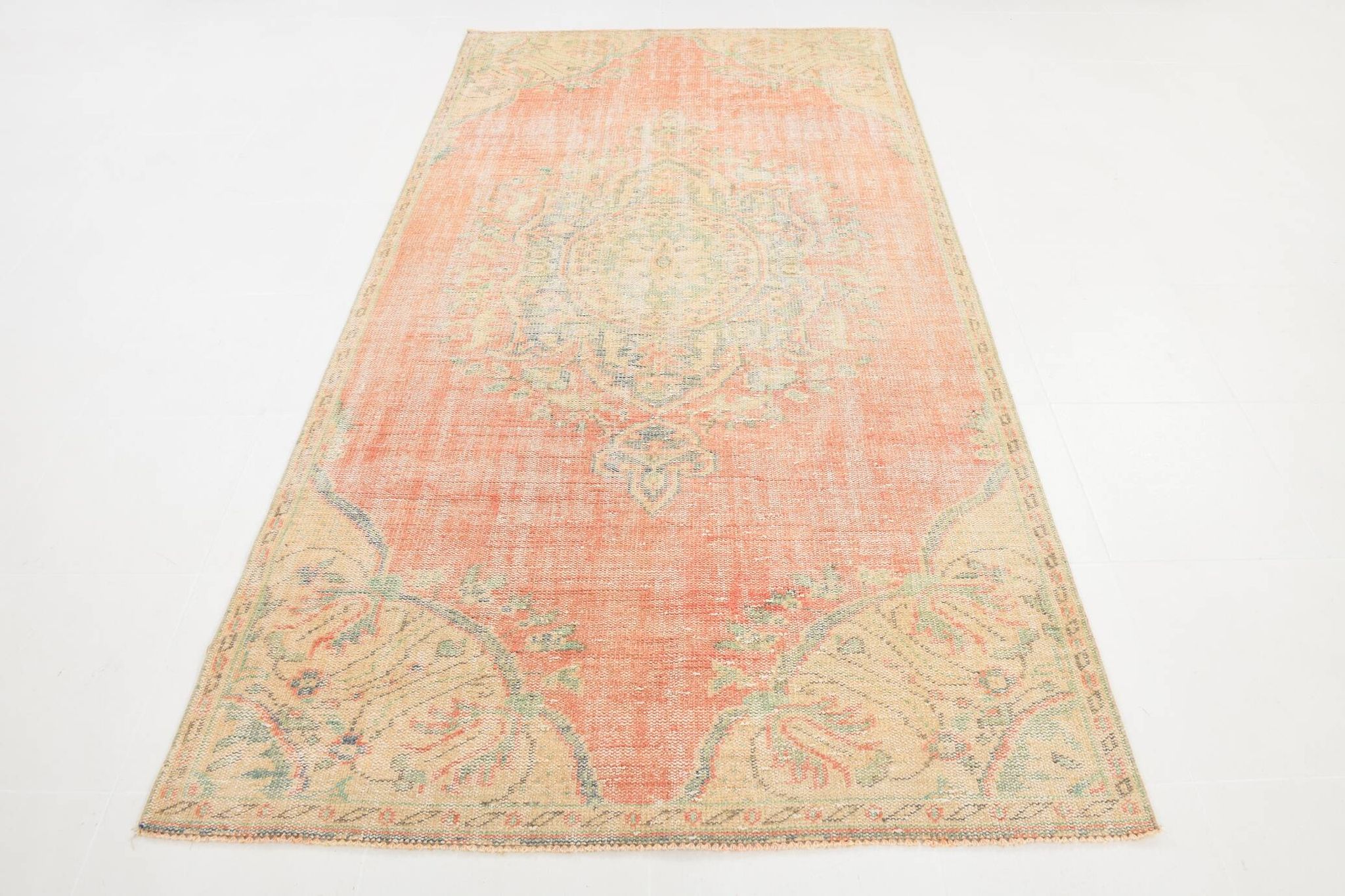 5x9 Soft Vintage Oushak Handmade Area Rug, 145x272 Cm