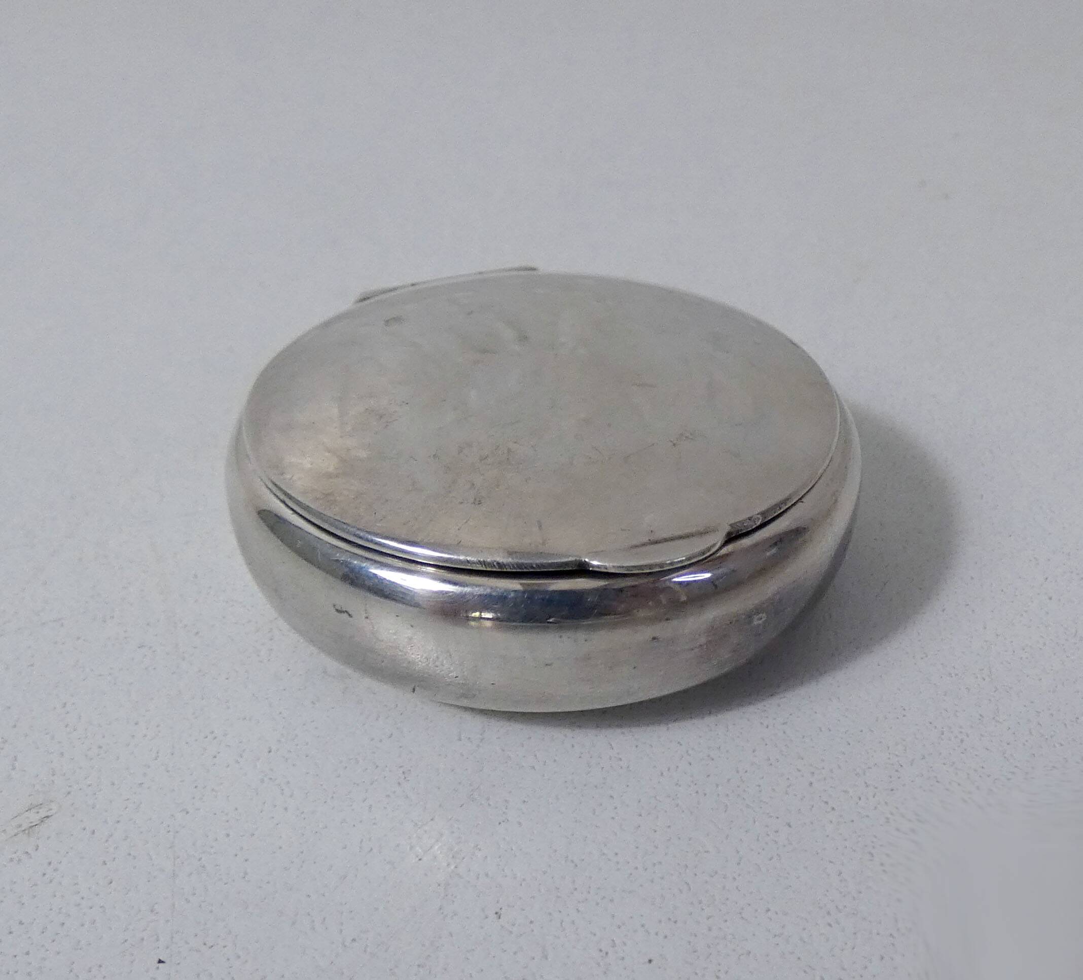 Old silver pill box