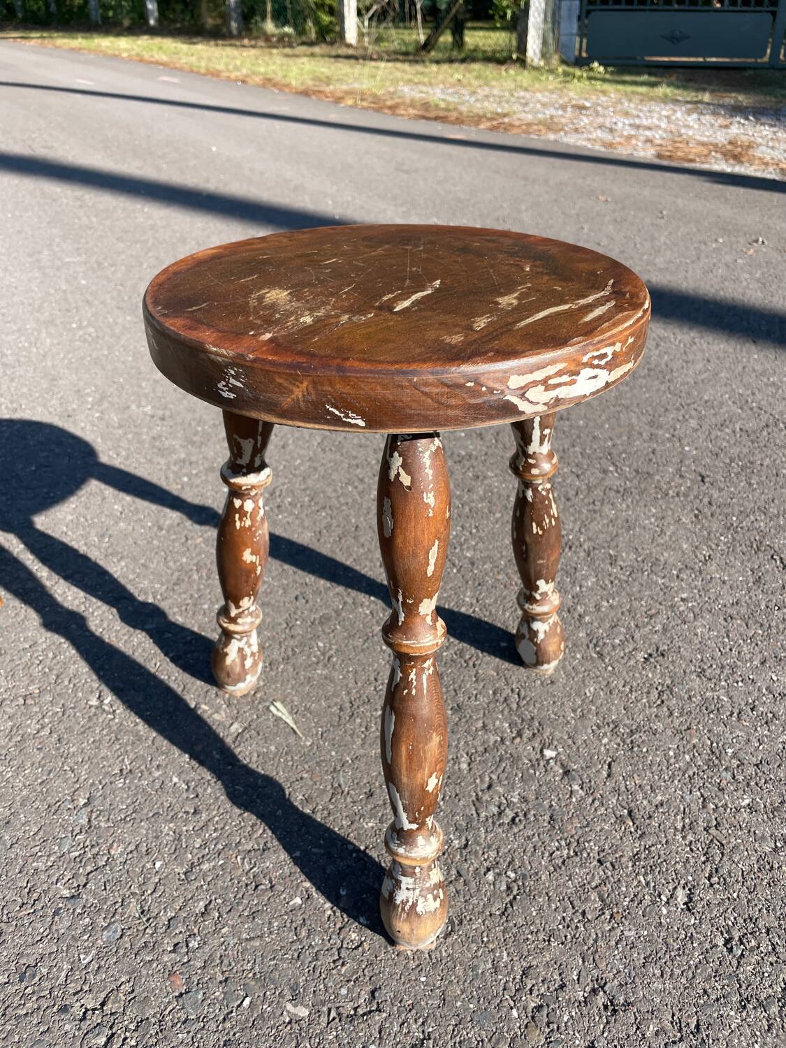 Wooden Tripod Farmhouse Stool