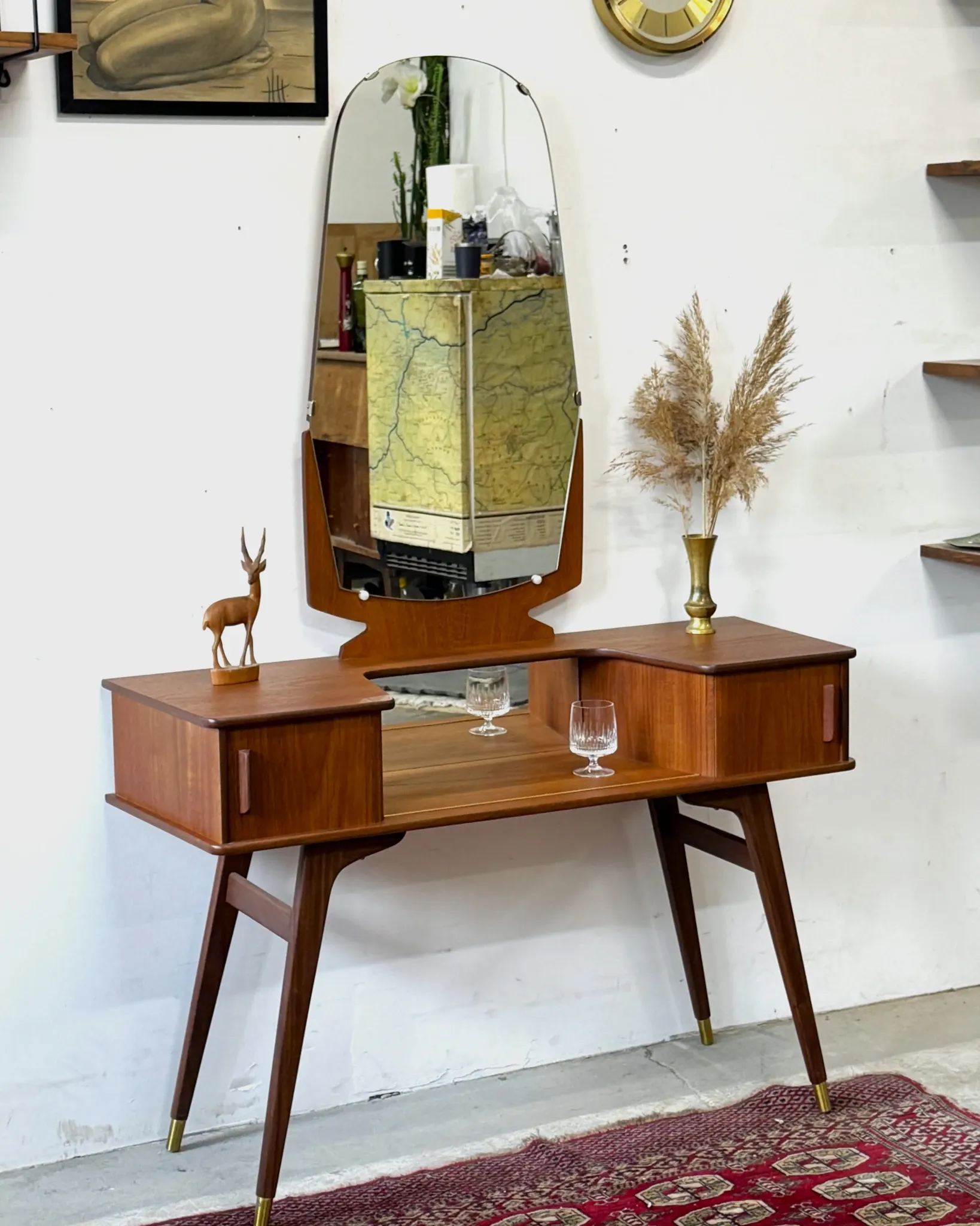 Unique teak dressing table, Scandinavia, 1960s/70s, vintage, mid-c