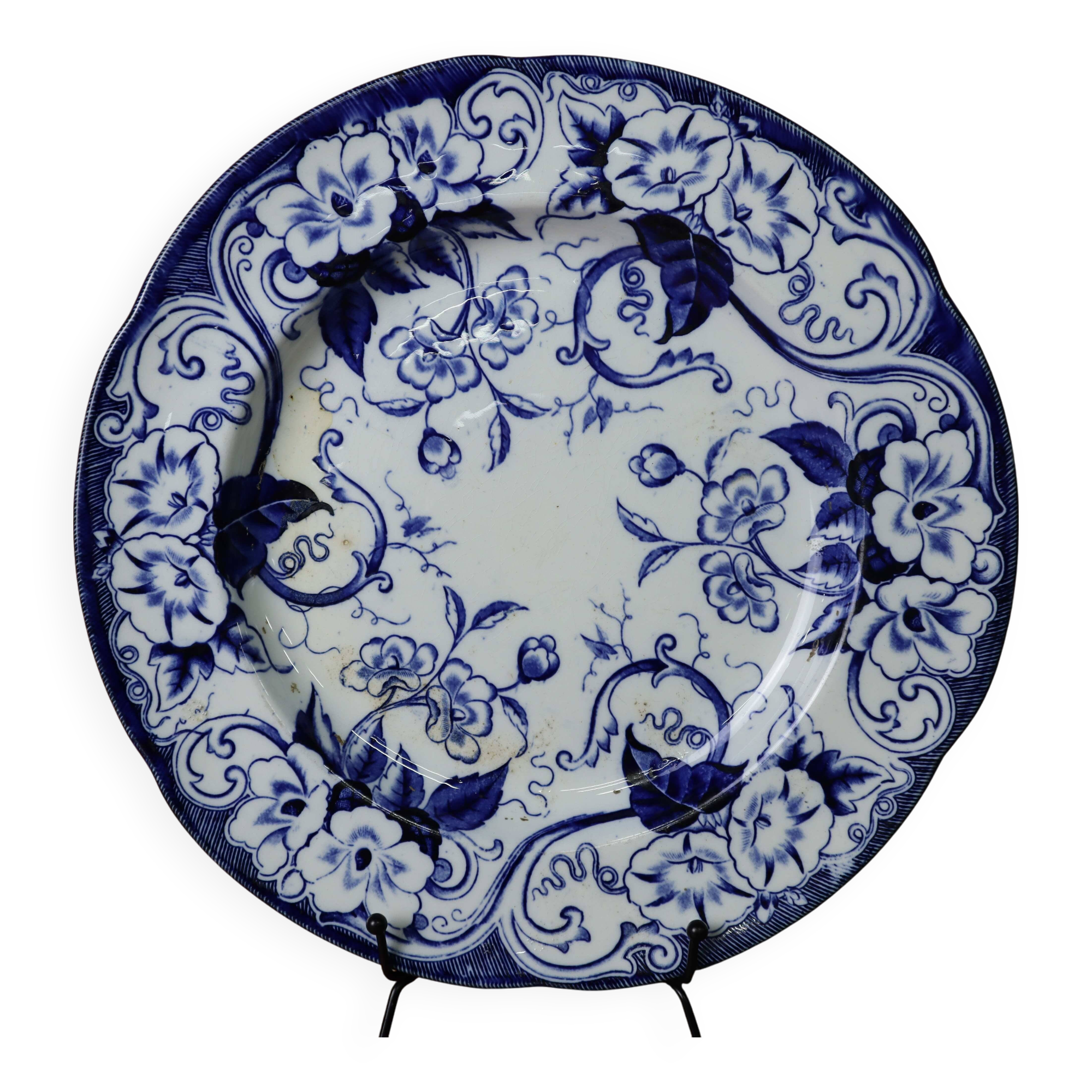 Creil & Montereau round dish 'Flora' model 31cm