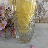 Four bohemian crystal vases