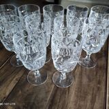 Set of 11 glasses in chiseled ancient rock crystal
