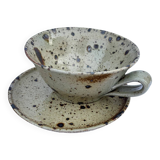 Pyrite stoneware cup and saucer set