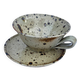 Pyrite stoneware cup and saucer set