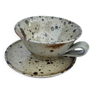 Pyrite stoneware cup and saucer set