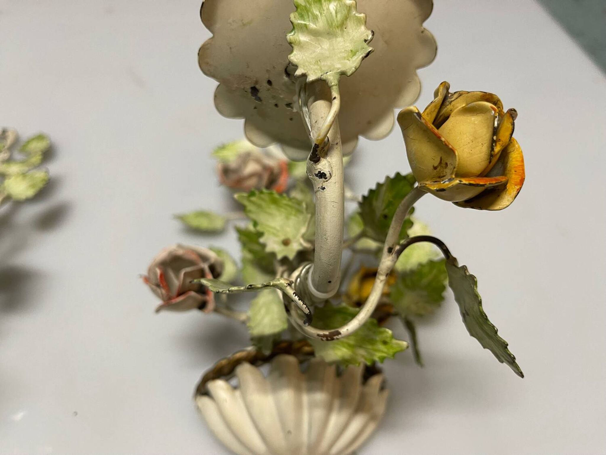 Vintage Tole Flower Sconces Set of 2 1960’s