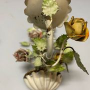 Vintage Tole Flower Sconces Set of 2 1960’s