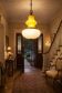 Opaline glass and brass suspension, Italy, 1960s.