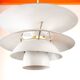 Danish brushed metal pendant light, Poulsen "Charlottenborg" model.