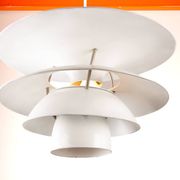 Danish brushed metal pendant light, Poulsen "Charlottenborg" model.