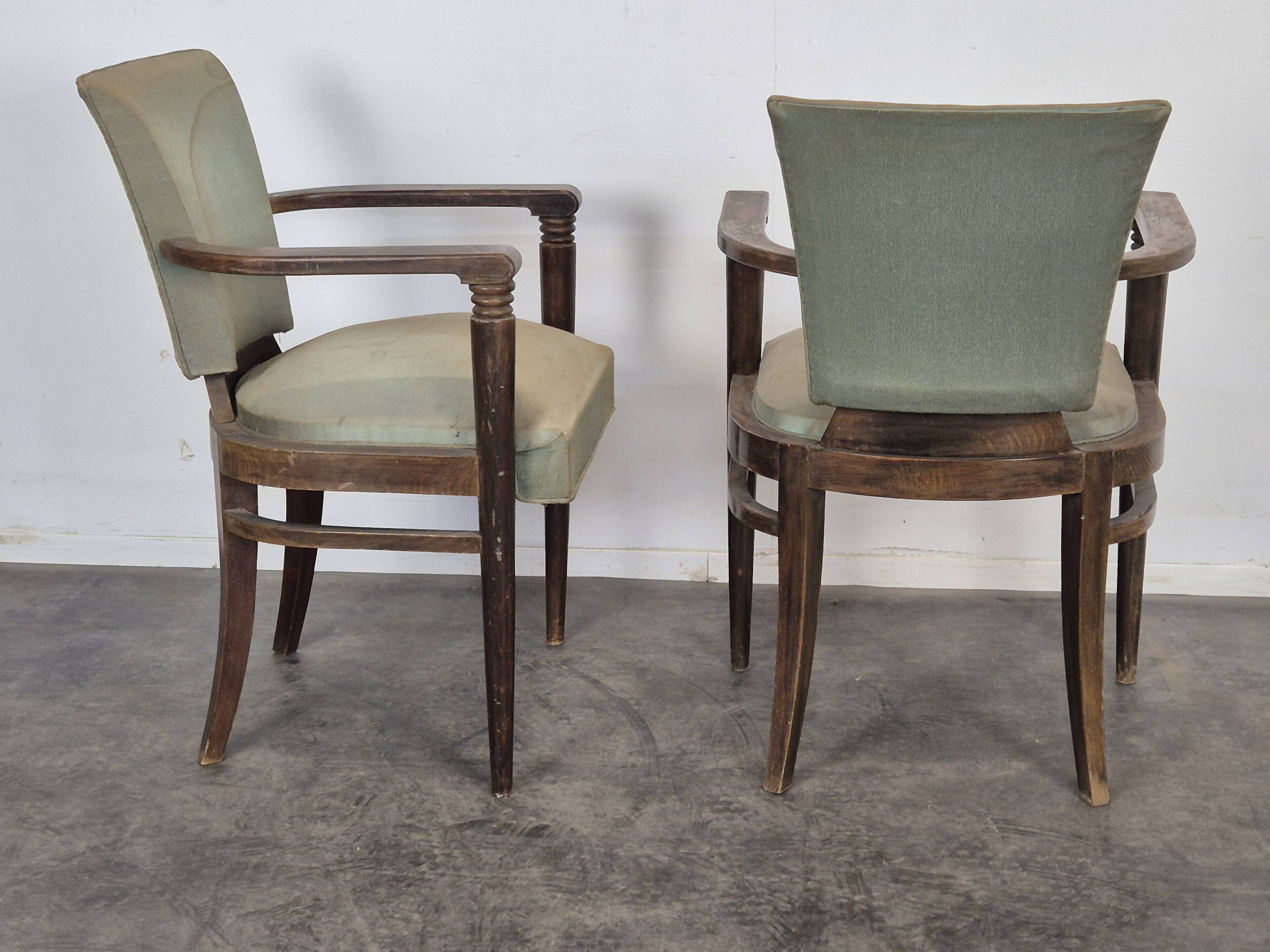 Paire de fauteuils des années 40 dans l'esprit de Pascaud