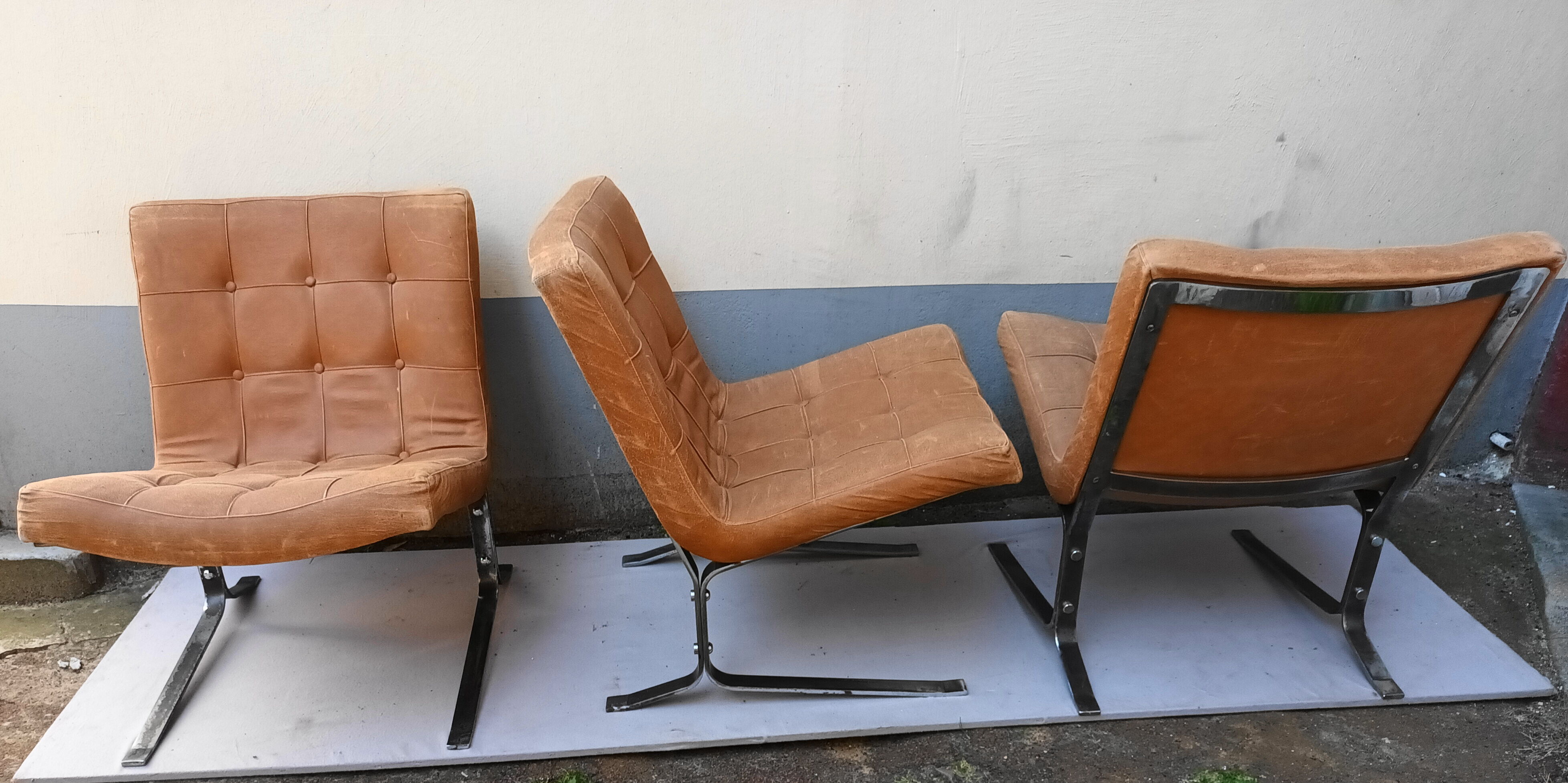 Three armchairs by Olivier Mourgue from the 50s/60s