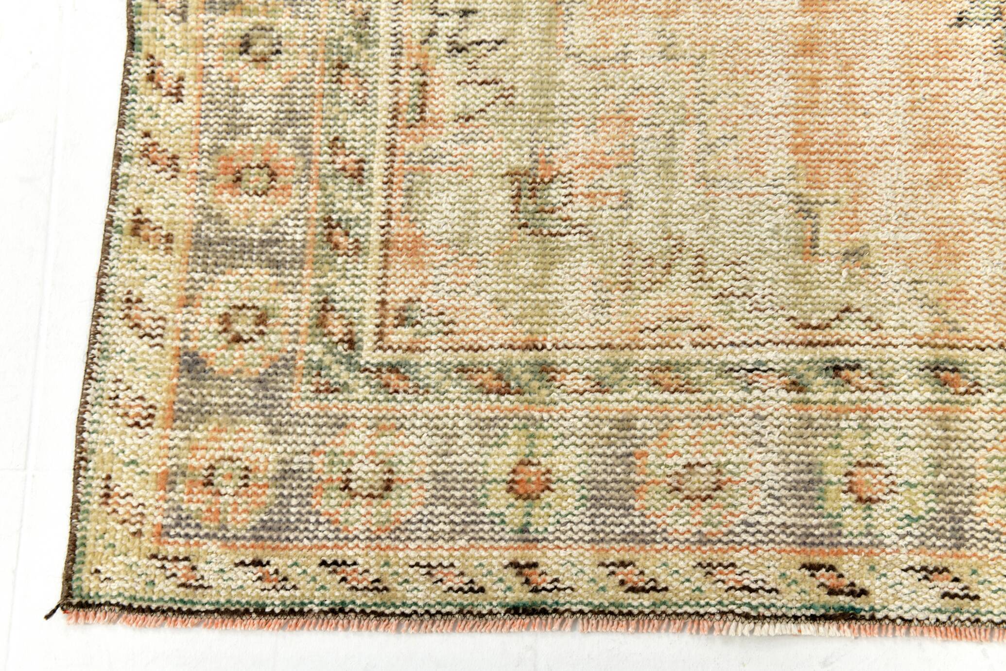 5x9 Vintage Oriental & Bordered Pattern Orange Turkish Rug, 170x274Cm