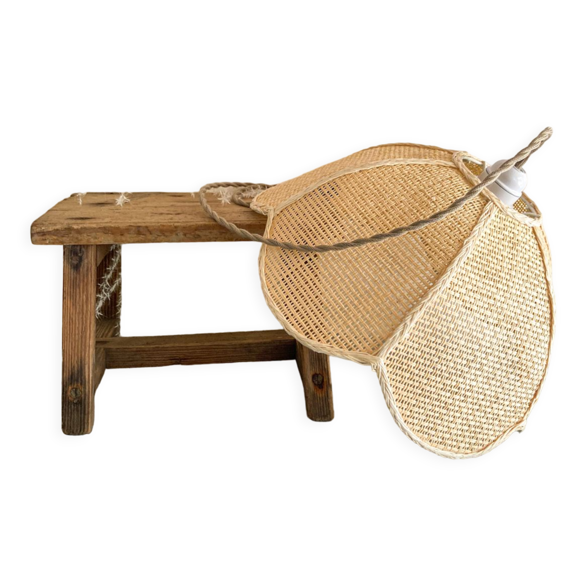 Suspension fleur en raphia