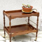 Vintage wood and brass dessert and tray