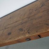 Antique Elm 19th Century French Rustic Farmhouse Dining Table