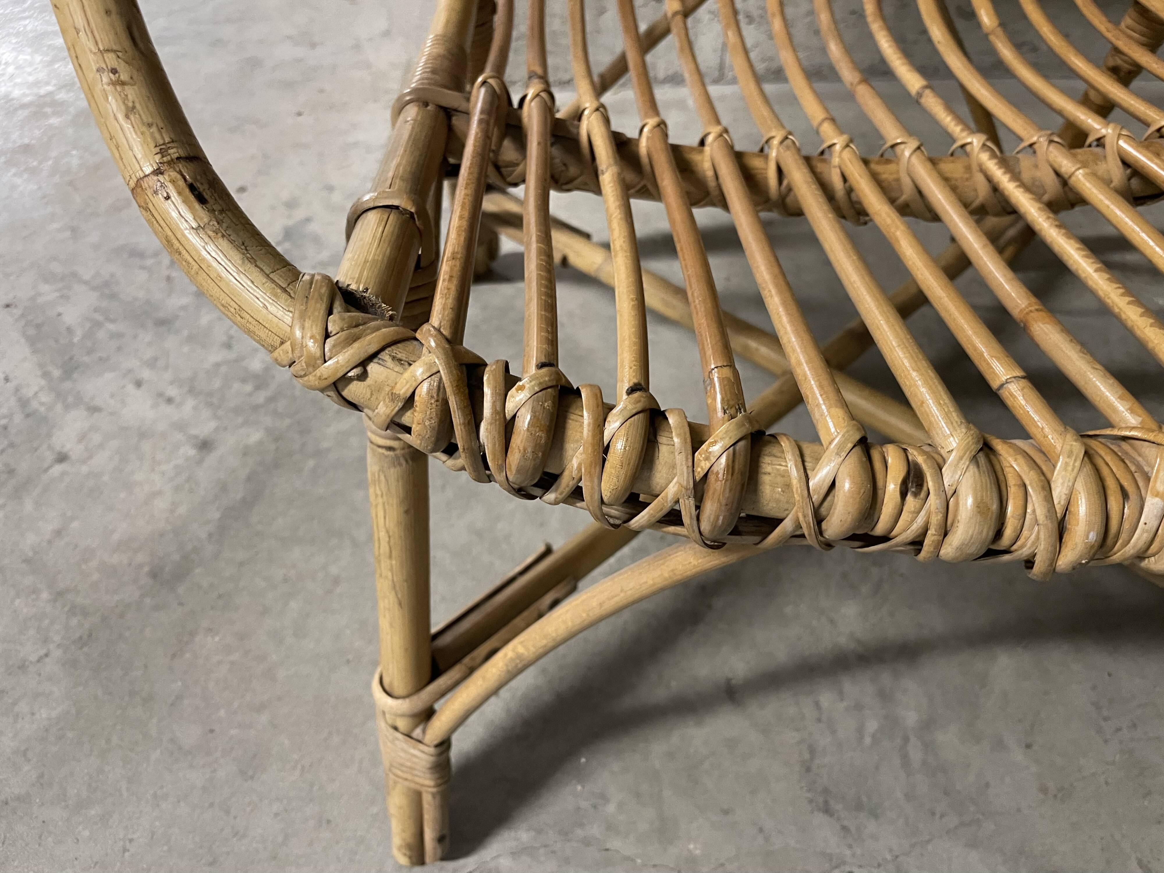 Pair of rattan armchairs