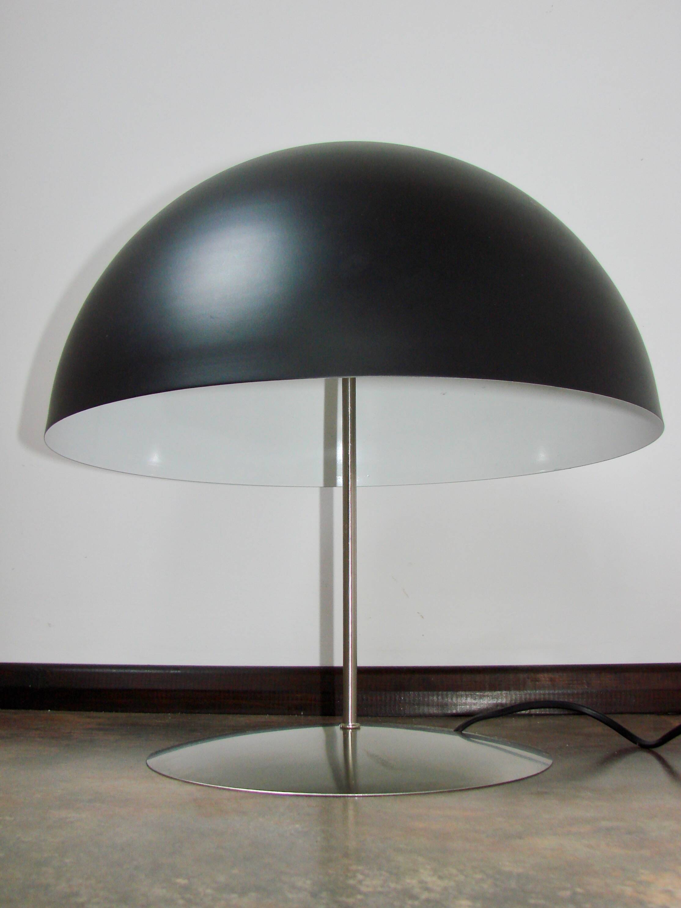 Modern table lamp – 1980s, metal, black shade, 2x E27