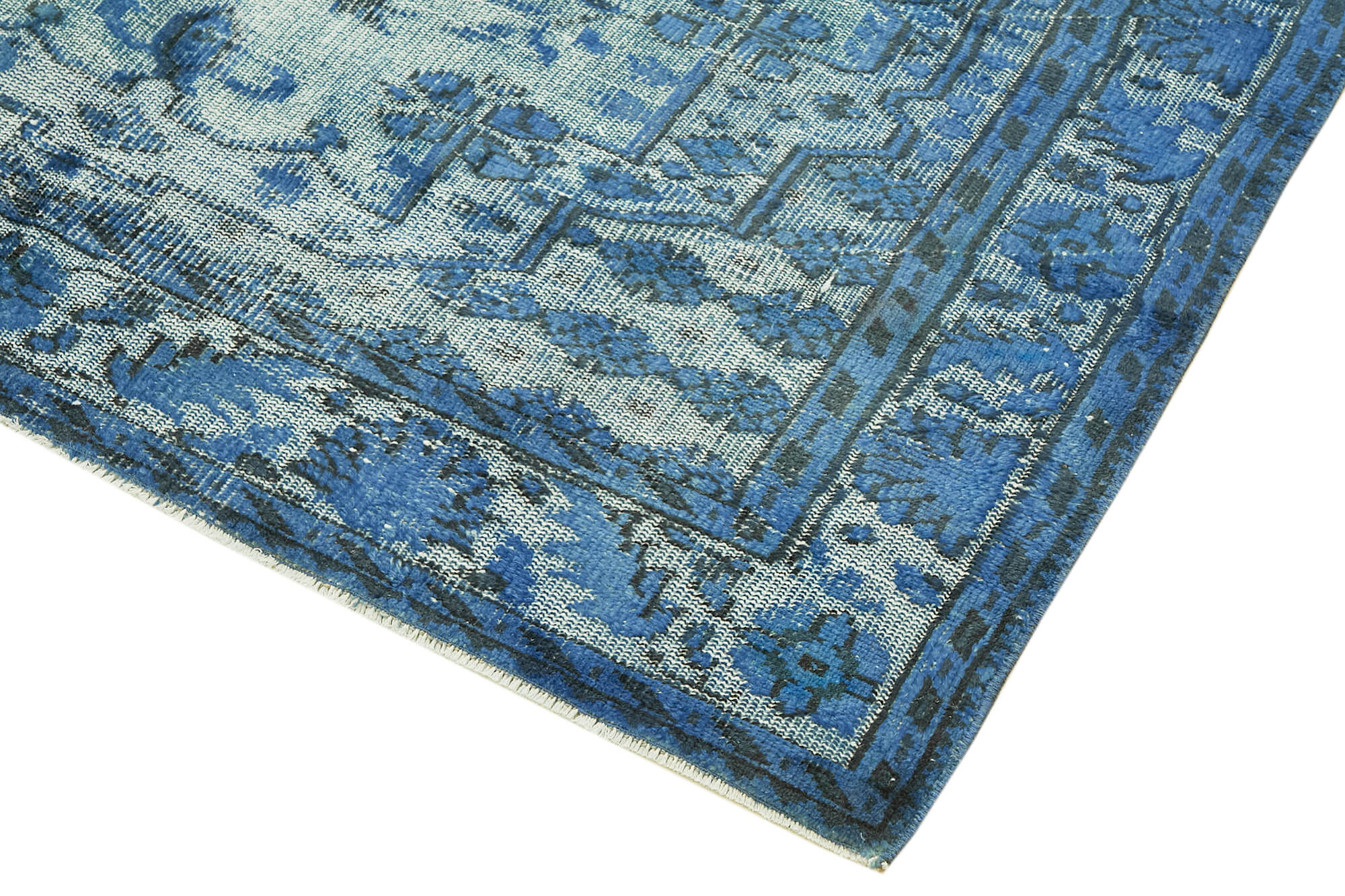 Hand-knotted vintage anatolian 1980s 173 cm x 268 cm blue rug