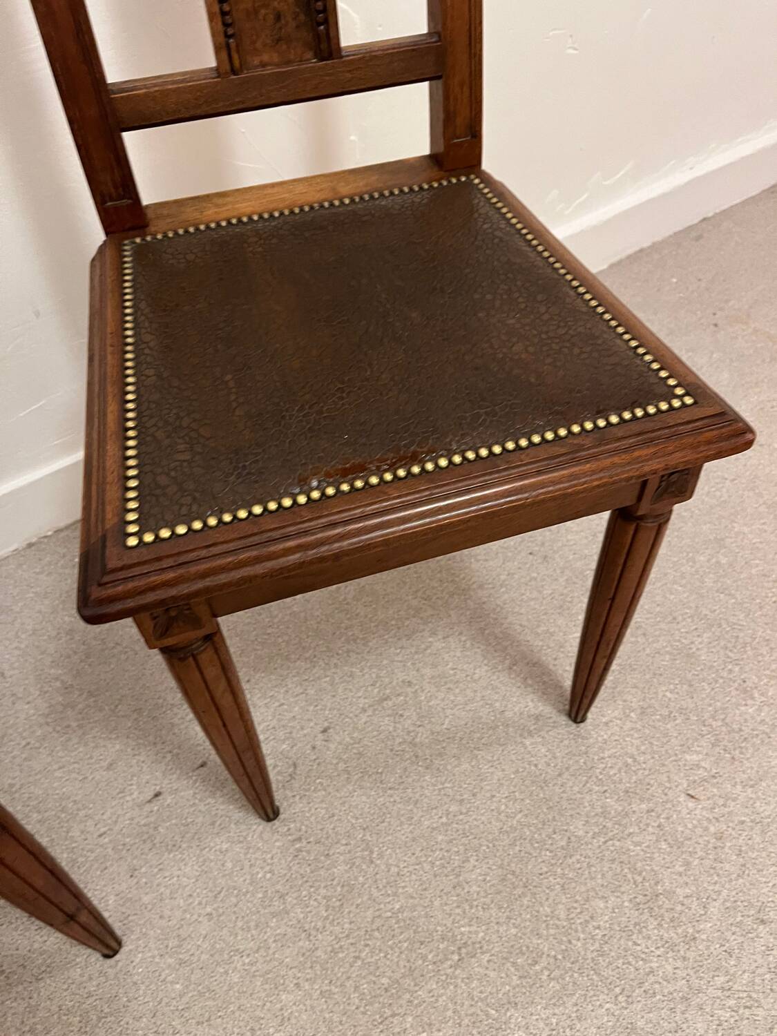 Pair of art deco style wooden chairs