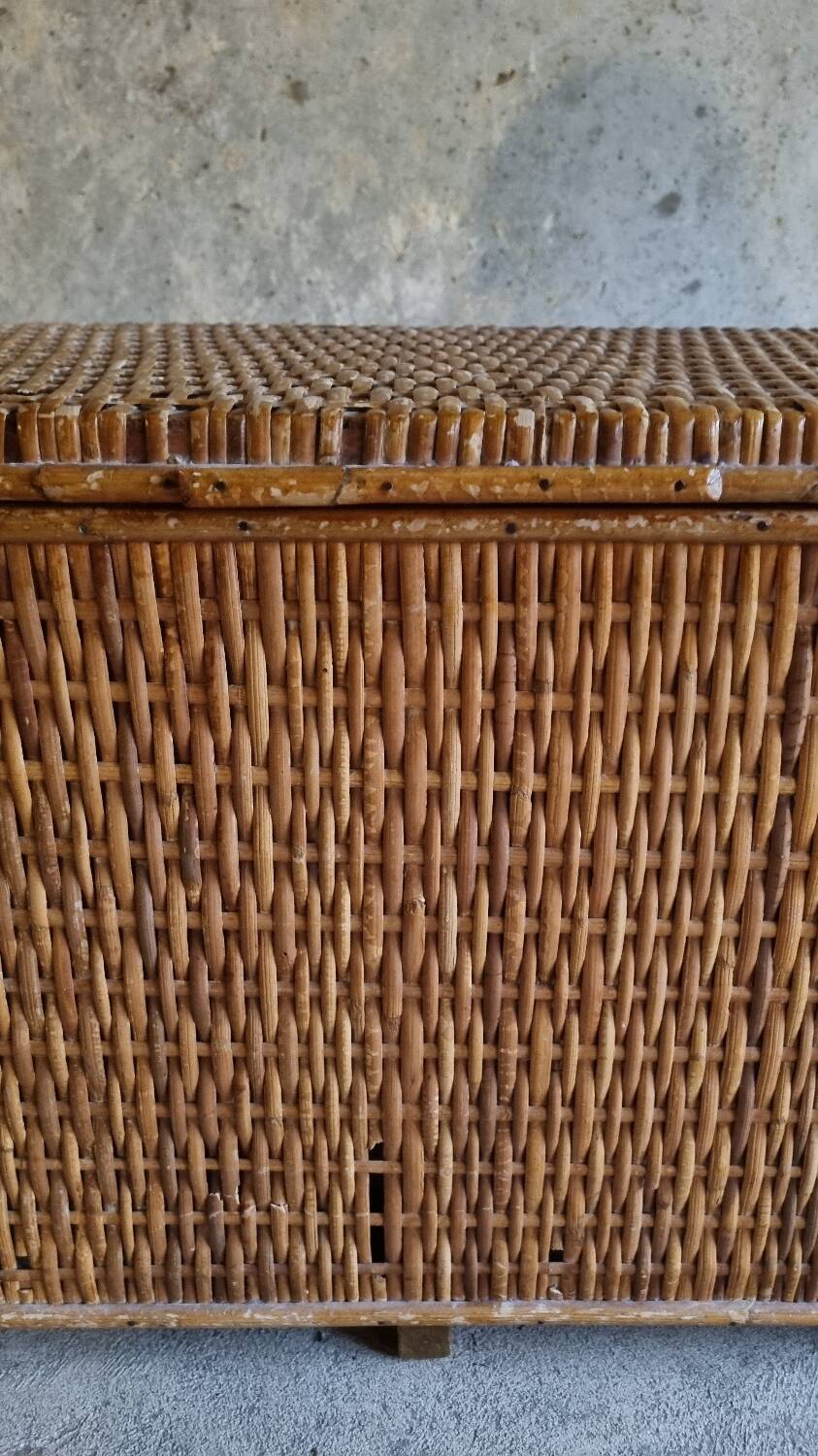 Vintage rattan trunk